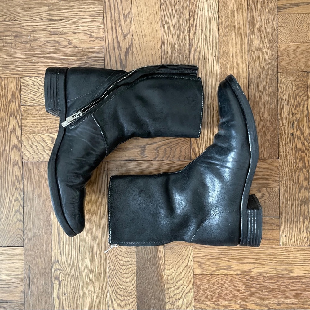 Black Cowboy Western Boots with Sturdy Rubber Sole